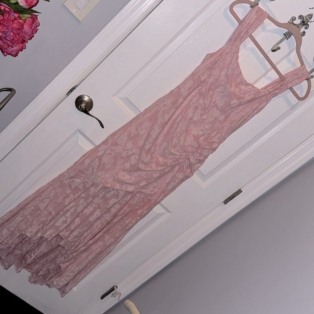 Light Pink floral pattern dress sz L new